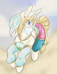 Size: 600x771 | Tagged: safe, artist:puppet-runo, pony, crossdressing, fanart, link, male, ponified, solo, stallion, the legend of zelda, the legend of zelda: breath of the wild