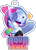 Size: 1600x2250 | Tagged: safe, artist:zombie, derpibooru import, oc, oc only, oc:aqua jewel, unicorn, badge, food, ice cream, looking at you, magic, simple background, solo, tongue out, transparent background