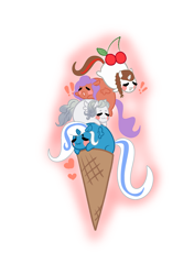 Size: 2039x2894 | Tagged: safe, artist:riofluttershy, derpibooru import, oc, oc:fleurbelle, alicorn, pony, adorabelle, alicorn oc, chubbie, cute, ice cream cone