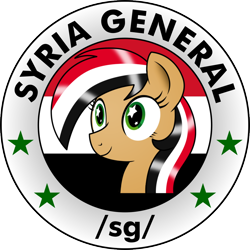 Size: 1000x1000 | Tagged: safe, artist:pananovich, derpibooru import, oc, oc:syriana, earth pony, pony, /mlpol/, insignia, syria general, syriana, vector