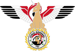 Size: 4419x3000 | Tagged: safe, derpibooru import, oc, oc:syriana, alicorn, /mlpol/, alicorn oc, flag, general, logo, reichsadler, reichsalicorn, simple background, spread wings, syria, transparent background, wings