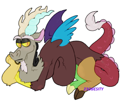 Size: 1024x872 | Tagged: safe, artist:pony-puke, derpibooru import, discord, firealpaca, simple background, solo, transparent background