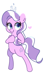 Size: 1000x1600 | Tagged: safe, artist:turtlefarminguy, diamond tiara, earth pony, pony, bipedal, colored pupils, female, filly, heart, simple background, smiling, solo, transparent background