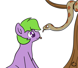 Size: 1600x1400 | Tagged: safe, artist:fig, derpibooru import, oc, oc:fig, snake, cute, male, mlem, silly, simple background, sitting, smiling, snek, stallion, tongue out, tree