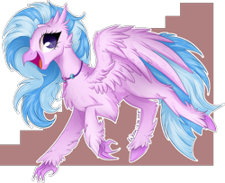 Size: 1238x1003 | Tagged: safe, artist:woonborg, derpibooru import, silverstream, classical hippogriff, hippogriff, chest fluff, female, happy, simple background, solo, spread wings, stairs, transparent background, wings