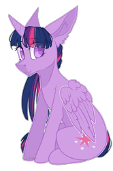 Size: 1328x2000 | Tagged: safe, artist:jun1313, derpibooru import, twilight sparkle, twilight sparkle (alicorn), alicorn, pony, curved horn, female, looking at you, mare, simple background, smiling, solo, transparent background