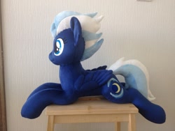 Size: 960x720 | Tagged: safe, artist:burgunzik, night glider, pony, irl, photo, plushie, prone, solo, table