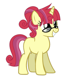 Size: 1197x1417 | Tagged: safe, artist:su-star, derpibooru import, oc, oc only, oc:moonberry, pony, unicorn, blank flank, crack ship offspring, female, glasses, icey-verse, magical lesbian spawn, mare, next generation, offspring, parent:moondancer, parent:strawberry sunrise, parents:strawdancer, simple background, solo, transparent background