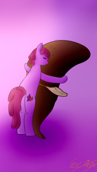 Size: 2160x3840 | Tagged: safe, artist:exxticcy, derpibooru import, berry punch, berryshine, earth pony, pony, alcohol, drunk, gradient background, hug, liver, simple background