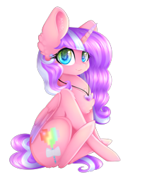Size: 2500x3000 | Tagged: safe, artist:magicalbrownie, oc, oc only, oc:lollipop twirl, alicorn, pony, chest fluff, female, heart eyes, high res, mare, simple background, sitting, solo, transparent background, wingding eyes