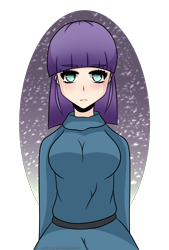 Size: 1234x1826 | Tagged: safe, artist:mocaangel, derpibooru import, maud pie, human, clothes, female, humanized, looking at you, simple background, solo, transparent background