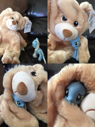 Size: 1920x2560 | Tagged: safe, bear, adorable distress, bootleg, concerned, concerned pony, irl, photo, plushie, stuck, why are we still here? just to suffer?