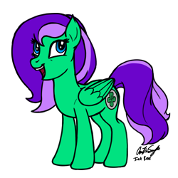 Size: 2000x2000 | Tagged: safe, artist:inkrose98, oc, oc only, oc:shamrock shine, pegasus, pony, cute, female, mare, shamrock, simple background, solo, transparent background, wings