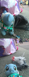 Size: 1280x3414 | Tagged: safe, horse, pony, unicorn, bootleg, concerned, concerned pony, disneyland, irl, photo, toy