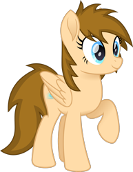 Size: 1435x1859 | Tagged: safe, artist:peahead, derpibooru import, oc, oc only, oc:stellar winds, pegasus, pony, my little pony: the movie, blue eyes, female, mare, movie accurate, raised hoof, simple background, smiling, solo, transparent background, vector