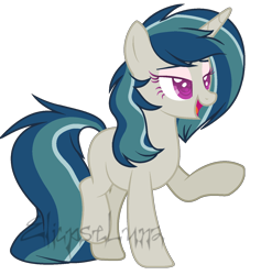 Size: 1362x1436 | Tagged: safe, artist:eclispeluna, derpibooru import, oc, pony, unicorn, female, magical lesbian spawn, mare, offspring, parent:octavia melody, parent:vinyl scratch, parents:scratchtavia, simple background, solo, transparent background