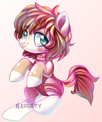 Size: 558x664 | Tagged: safe, artist:cabbage-arts, derpibooru import, oc, oc only, oc:angel cakes, earth pony, pony, choker, female, mare, solo