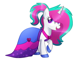 Size: 1500x1200 | Tagged: safe, artist:sugaryicecreammlp, derpibooru import, oc, oc:heartcraze, pony, unicorn, clothes, dress, female, gala dress, mare, simple background, solo, transparent background