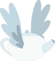 Size: 4096x4572 | Tagged: safe, artist:parclytaxel, derpibooru import, discordant harmony, .svg available, absurd resolution, animate object, no pony, simple background, teapot, transparent background, vector, winged teapot, wings