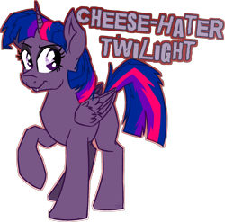 Size: 1784x1762 | Tagged: safe, artist:binkyt11, derpibooru exclusive, derpibooru import, twilight sparkle, twilight sparkle (alicorn), alicorn, pony, secrets and pies, alternate scenario, evil, evil cheese hater twilight, evil pie hater dash species, evil twilight, fangs, female, mare, medibang paint, revenge, simple background, solo, they're just so cheesy, transparent background