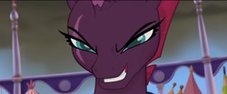 Size: 2048x854 | Tagged: safe, screencap, tempest shadow, pony, unicorn, my little pony: the movie, broken horn, evil grin, faic, female, grin, official, smiling, smug, smugest shadow, solo