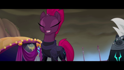 Size: 1920x1080 | Tagged: safe, screencap, grubber, tempest shadow, pony, my little pony: the movie, broken horn, eye scar, horn, scar