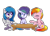 Size: 2100x1500 | Tagged: safe, artist:darkynez, derpibooru import, oc, oc only, oc:spooky glare, oc:violet blaze, pegasus, pony, blushing, coffee, friendship, pouting, simple background, sitting, table, talking, transparent background