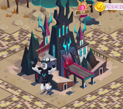 Size: 912x807 | Tagged: safe, derpibooru import, storm king, my little pony: the movie, architecture, bits, building, castle, game screencap, gameloft, klugetown, solo