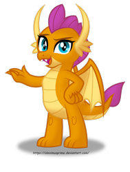 Size: 1600x2122 | Tagged: safe, artist:aleximusprime, derpibooru import, smolder, dragon, school daze, season 8, spoiler:s08, claws, dragon wings, dragoness, fangs, female, open mouth, simple background, solo, transparent background, wings