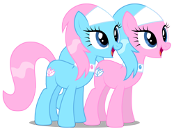 Size: 4029x3000 | Tagged: safe, artist:brony-works, aloe, lotus blossom, pony, absurd resolution, simple background, smiling, transparent background, vector