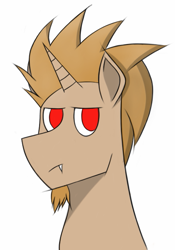 Size: 475x679 | Tagged: safe, artist:nguyendeliriam, oc, oc only, oc:hector, pony, unicorn, angry, lion hybrid