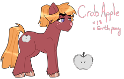 Size: 1814x1160 | Tagged: safe, artist:seasaltsailor, derpibooru import, oc, oc only, oc:crab apple, earth pony, pony, female, freckles, mare, offspring, parent:big macintosh, parent:marble pie, parents:marblemac, simple background, solo, transparent background, unshorn fetlocks