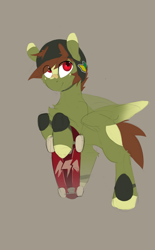 Size: 758x1223 | Tagged: safe, artist:tangomangoes, derpibooru import, oc, oc only, oc:olive hue, pegasus, pony, helmet, male, simple background, skateboard, smiling, solo, stallion