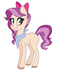 Size: 912x1166 | Tagged: safe, artist:spectrumnightyt, derpibooru import, oc, oc:sweet peach, earth pony, pony, female, magical lesbian spawn, mare, offspring, parent:apple bloom, parent:diamond tiara, parents:diamondbloom, simple background, solo, transparent background