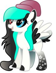 Size: 1024x1346 | Tagged: safe, artist:ponkus, derpibooru import, oc, oc only, oc:red galaxy, pegasus, pony, female, hat, heterochromia, mare, simple background, solo, transparent background, vector