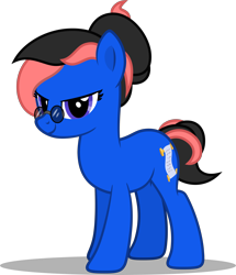 Size: 2578x3000 | Tagged: safe, artist:cyberapple456, derpibooru import, oc, oc only, oc:scribe pen, earth pony, pony, bedroom eyes, glasses, looking at you, show accurate, simple background, solo, transparent background, vector