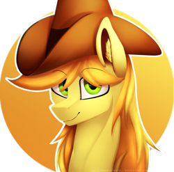 Size: 1024x1011 | Tagged: safe, artist:equestrian-downfall, derpibooru import, braeburn, earth pony, pony, hat, male, simple background, smiling, solo, stallion, transparent background