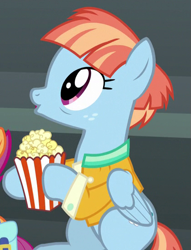 Size: 419x548 | Tagged: safe, screencap, windy whistles, pony, parental glideance, cropped, cute, food, popcorn, windybetes