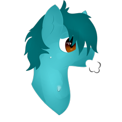 Size: 4000x4000 | Tagged: safe, artist:velvet rose, derpibooru import, oc, oc only, oc:yorick, huff, male, messy mane, simple background, solo, stallion, sweat, transparent background