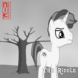 Size: 1400x1400 | Tagged: safe, artist:grapefruitface1, derpibooru import, oc, oc:nik klopsong, pony, pony creator, album cover, nik kershaw, ponified, solo, tree