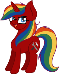 Size: 1024x1294 | Tagged: safe, artist:jeremeymcdude, artist:snowdeer97, oc, oc only, oc:skittle sweet, pony, unicorn, rainbow hair, simple background, transparent background, vector