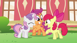 Size: 1920x1080 | Tagged: safe, derpibooru import, screencap, apple bloom, scootaloo, sweetie belle, earth pony, pegasus, pony, unicorn, crusaders of the lost mark, cutie mark, cutie mark crusaders, female, filly, the cmc's cutie marks