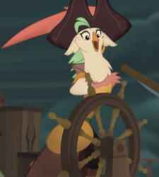 Size: 477x531 | Tagged: safe, screencap, captain celaeno, anthro, my little pony: the movie, cropped, hat, pirate hat, solo