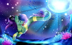 Size: 1920x1200 | Tagged: safe, artist:absolitedisaster08, derpibooru import, oc, merpony, female, solo, underwater