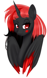 Size: 677x1117 | Tagged: safe, artist:clefficia, oc, oc only, oc:amy, alicorn, pony, female, heart eyes, mare, red and black oc, simple background, solo, transparent background, wingding eyes