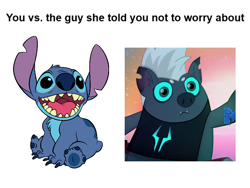 Size: 800x600 | Tagged: safe, screencap, grubber, pony, my little pony: the movie, comparison, disney, exploitable meme, lilo and stitch, meme, stitch, you vs. the guy she told you not to worry about