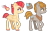 Size: 517x331 | Tagged: safe, artist:whalepornoz, derpibooru import, oc, oc only, oc:flame rush, oc:rutile quartz, earth pony, pegasus, pony, female, freckles, male, mare, neckerchief, offspring, parent:big macintosh, parent:flash magnus, parent:marble pie, parent:rainbow dash, parents:dashmagnus, parents:marblemac, simple background, stallion, transparent background, unshorn fetlocks