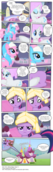 Size: 3441x11089 | Tagged: safe, artist:perfectblue97, derpibooru import, aloe, lotus blossom, rarity, twilight sparkle, earth pony, pony, unicorn, comic:without magic, absurd resolution, blank flank, comic, earth pony twilight, spa