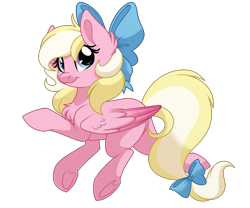 Size: 1200x1000 | Tagged: safe, artist:itstaylor-made, derpibooru exclusive, derpibooru import, oc, oc only, oc:bay breeze, pegasus, pony, bow, chest fluff, cute, female, hair bow, mare, simple background, tail bow, transparent background, underhoof