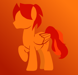 Size: 1024x989 | Tagged: safe, artist:jsjosh, derpibooru import, oc, oc:goldenfox, pegasus, pony, digital art, gradient background, raised hoof, simplistic art style, solo